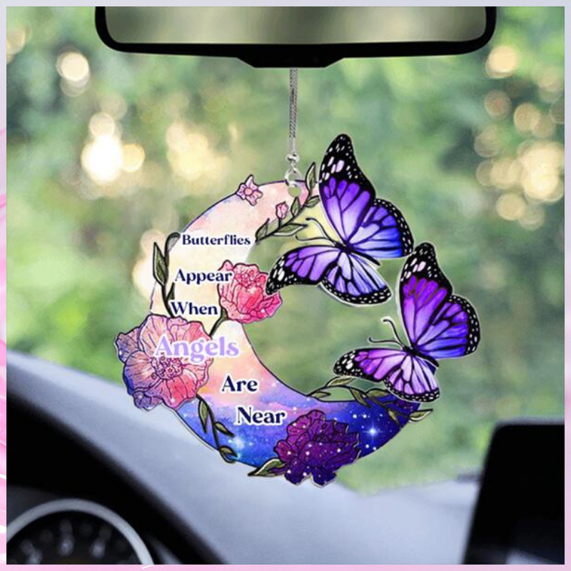 Butterfly Appear When Angels Are Near Car Ornament 2