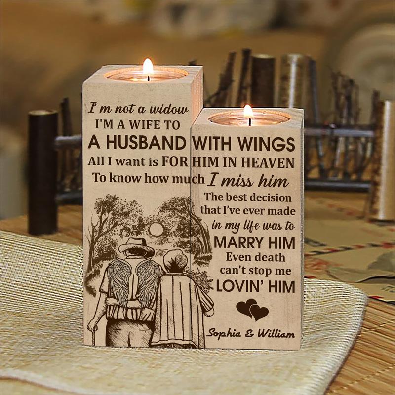 Old Couple Im Not A Widow Im a wife to a husband custom name candle 2
