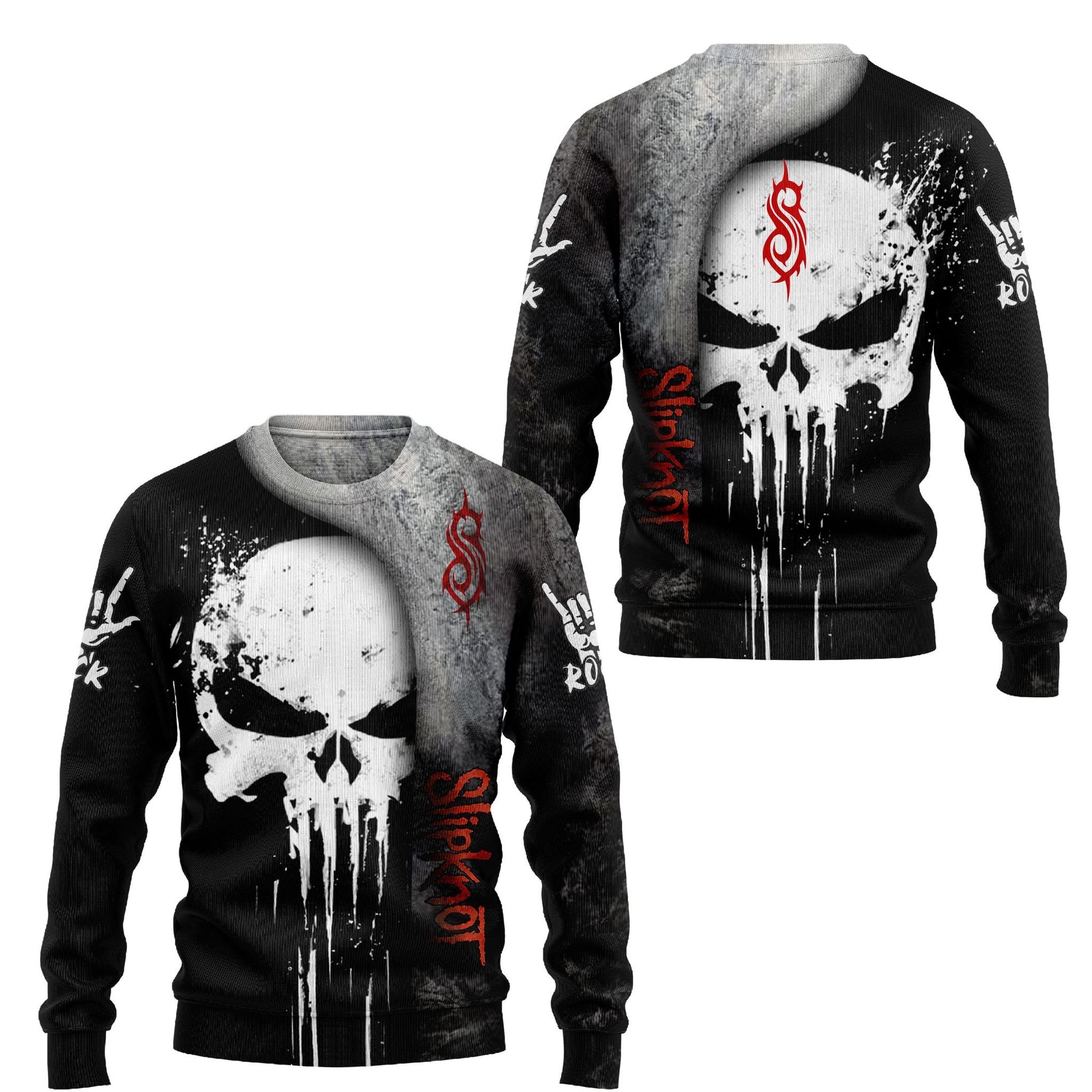 Slipknot skull 3d hoodie and shirt 1