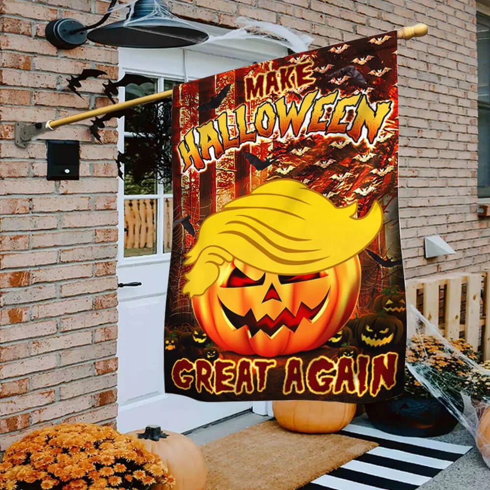 Trump Pumpkin make Halloween great again flag 3