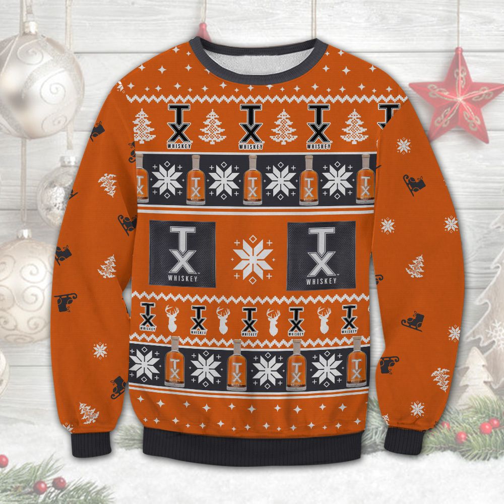 NEW TX Whiskey ugly Christmas sweater 1