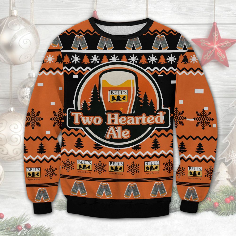 HOT Two Hearted Ale Bell's Brewery ugly Christmas sweater 1
