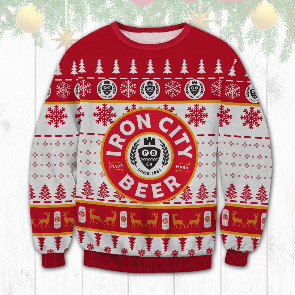 NEW Iron City Beer Since 1861 ugly Christmas sweater 1