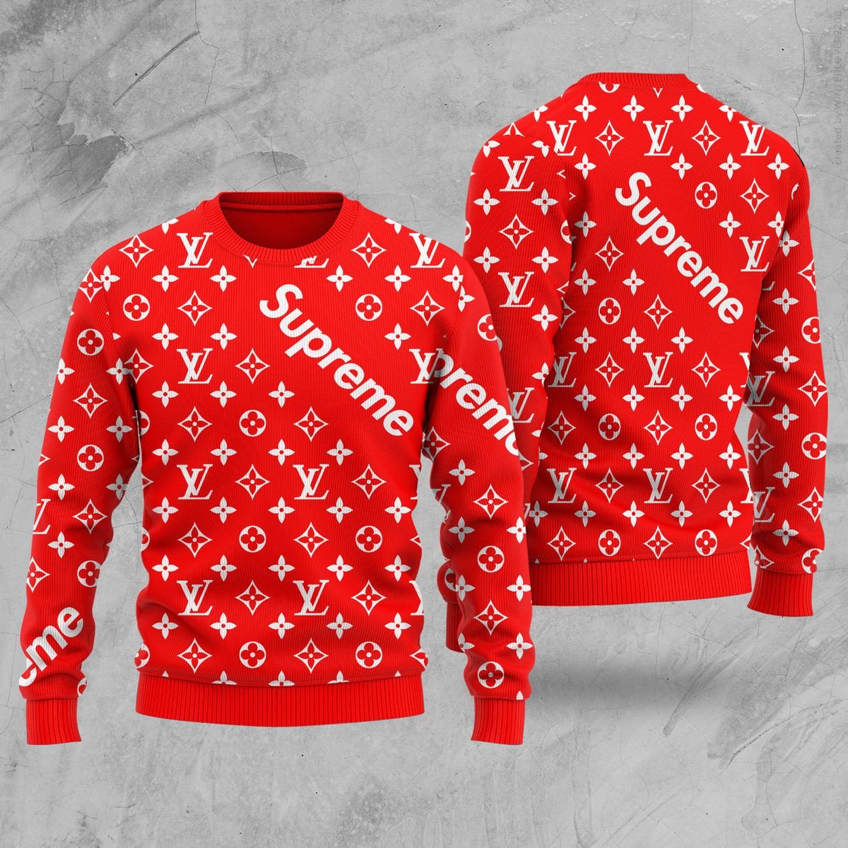 LIMITED Supreme Louis Vuitton ugly Christmas sweater 1
