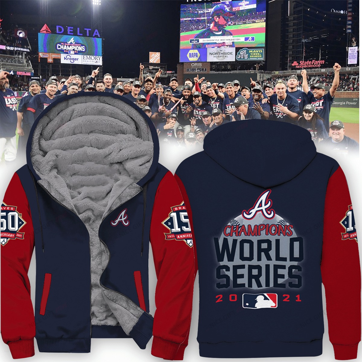 HOT Atlanta Braves Champions World Series 2021 fleece hoodie 4