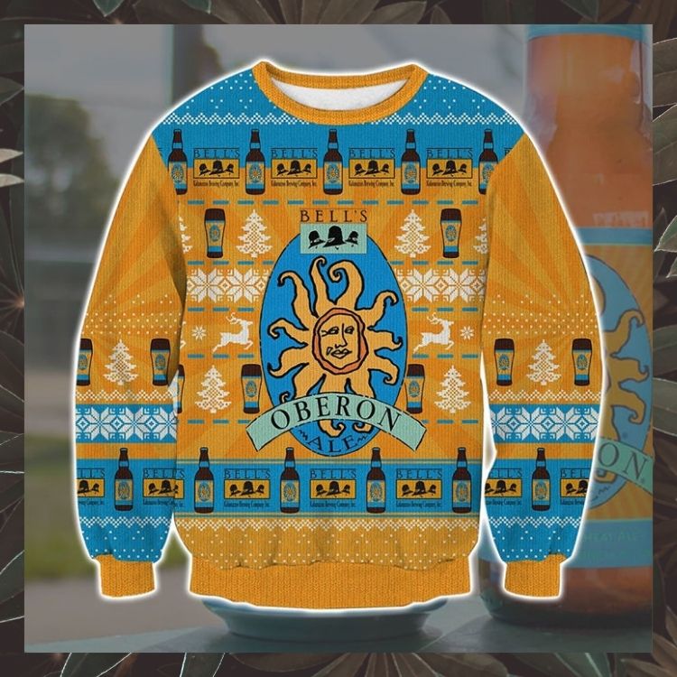 BEST Bells Oberon Ale Deer Christmas Sweater 3