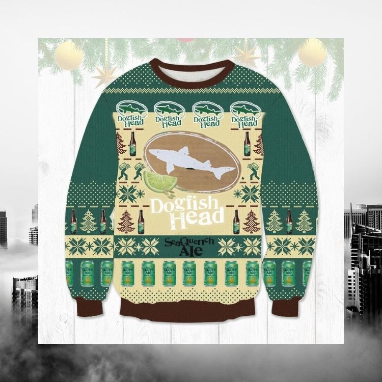 LIMITED Dogfish Head Craft Brewed Ales ugly Christmas sweater 3