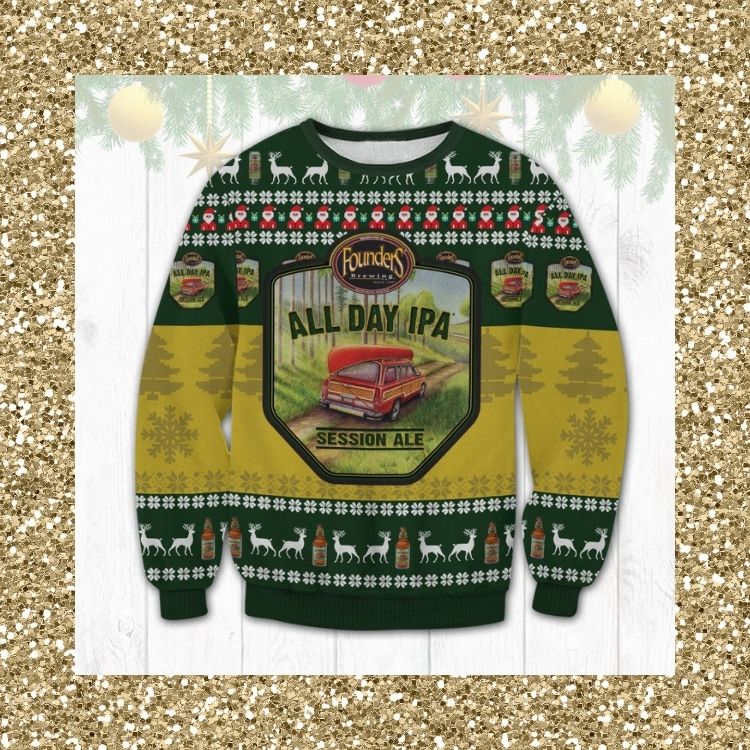 HOT Founders All Day IPA ugly Christmas sweater 2