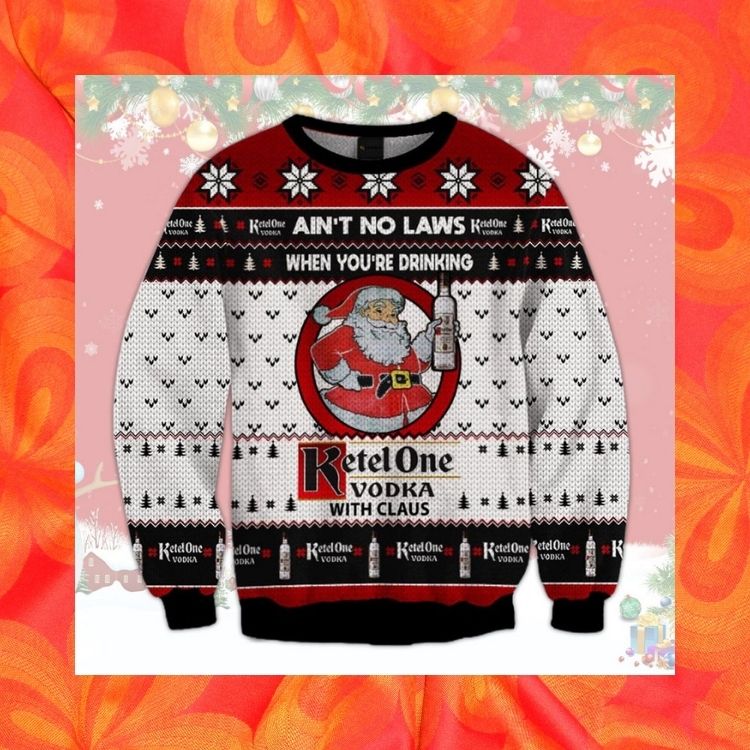 NEW Ketel One Vodka with Claus ugly Christmas sweater 3