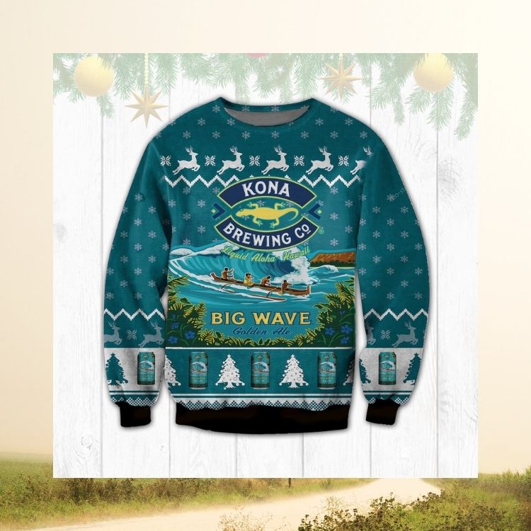 HOT Kona Brewing Company Big Wave ugly Christmas sweater 2