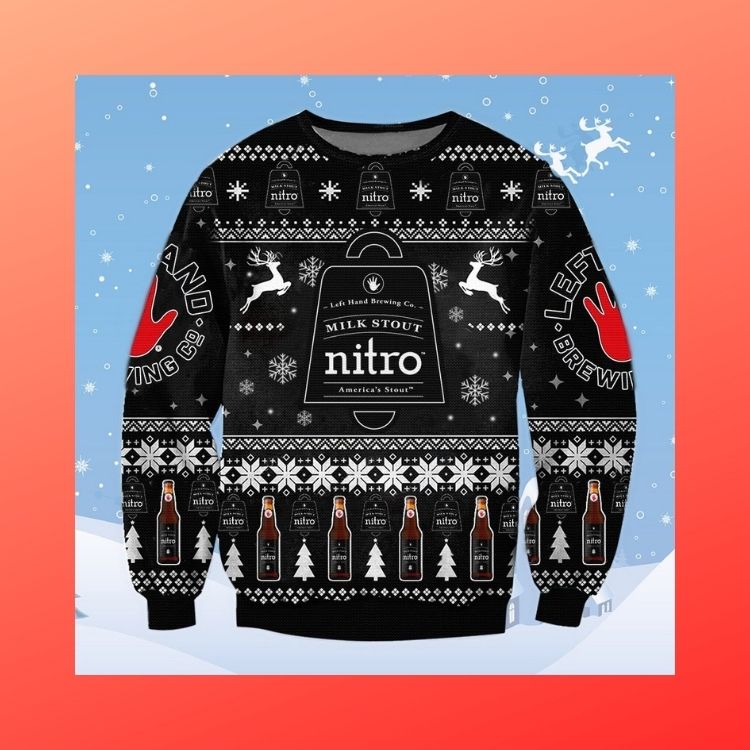 BEST Milk Stout Nitro Left Hand Brewing Company ugly Christmas sweater 3