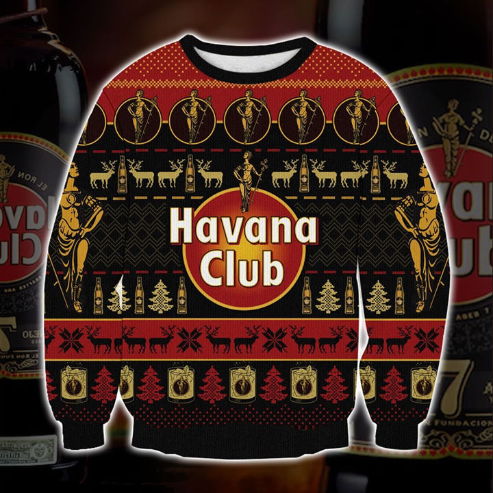 NEW Havana Club Deer Christmas Sweater 4