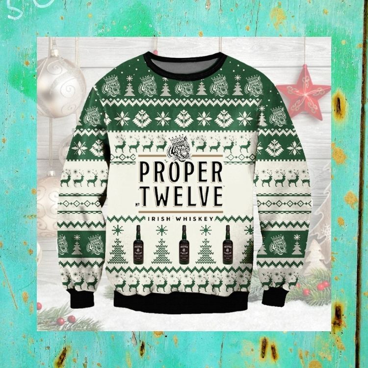 LIMITED Proper Twelve Irish Whiskey ugly Christmas sweater 3