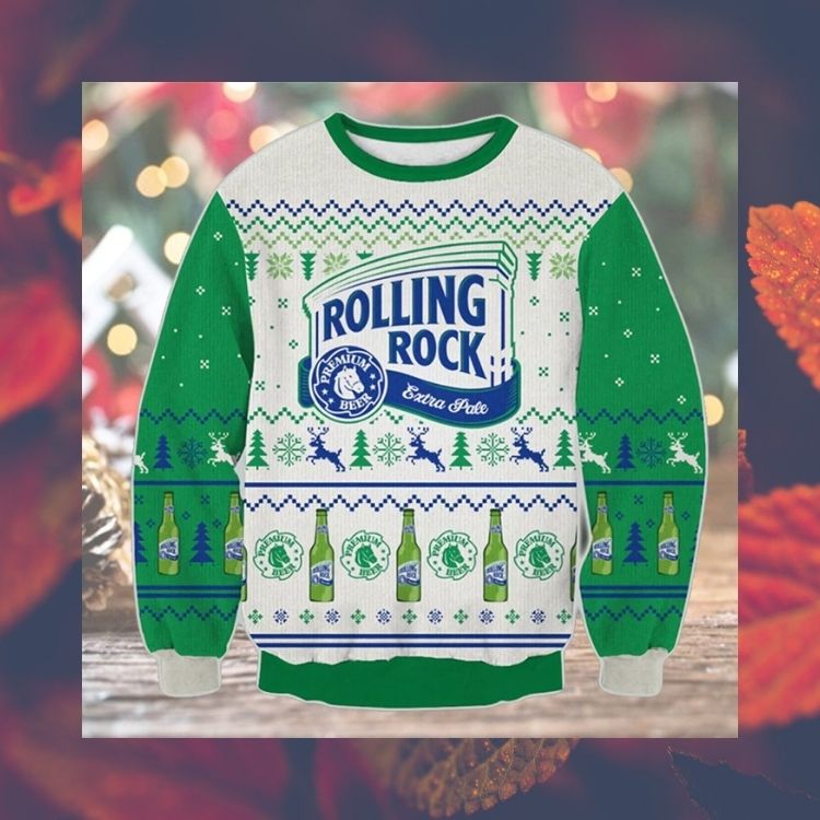 HOT Rolling Rock Extra Pale Beer ugly Christmas sweater 3