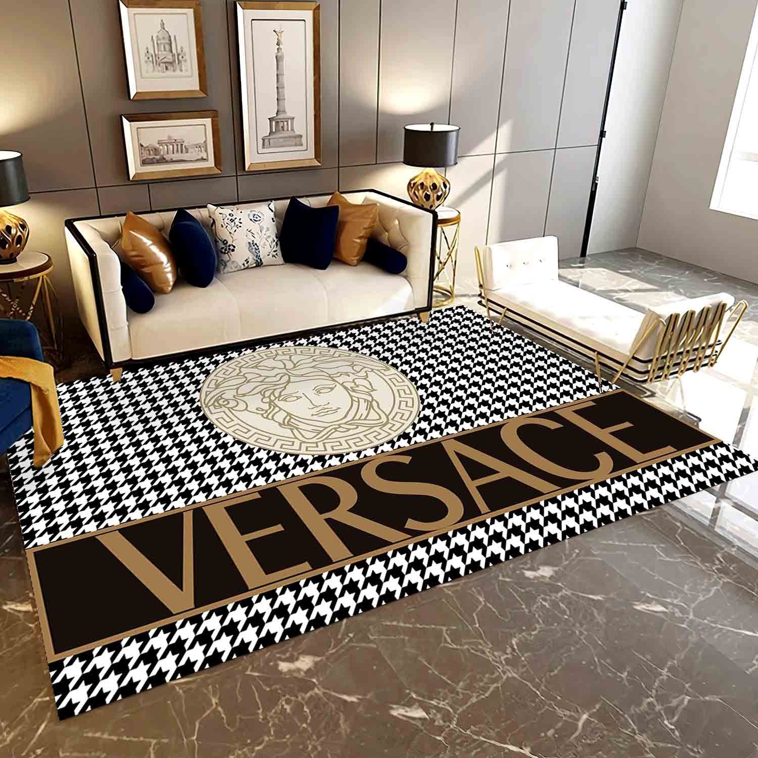 Versace black white rug 1