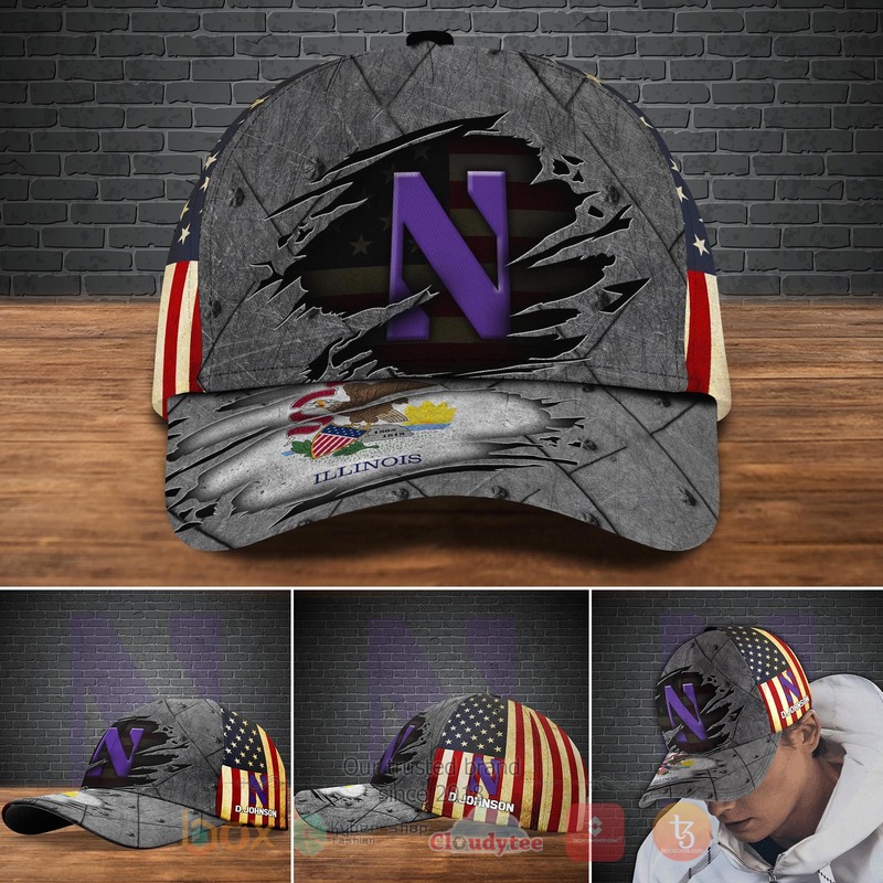 HOT_NCAA_Northwestern_Wildcats_Football_Team_Custom_Name_Cap