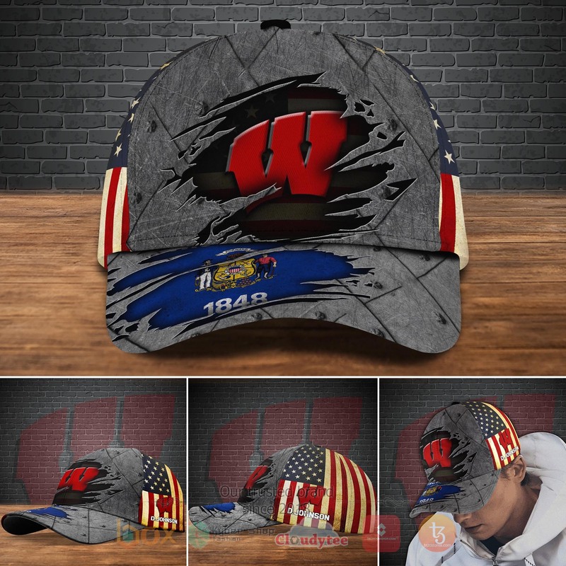 HOT_NFL_Wisconsin_Badgers_Custom_Name_Cap