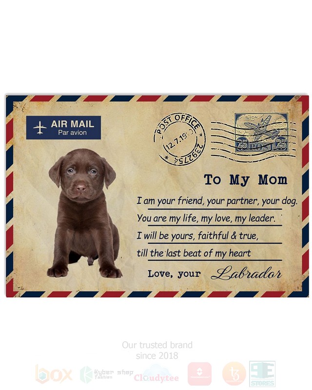 Air_Mail_Par_Avion_Chocolate_Labrador_Poster