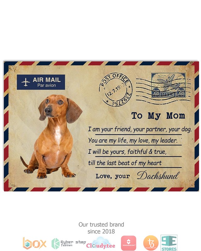 Air_Mail_To_my_mom_Red_Dachshund_Poster