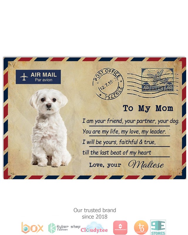Air_Mail_To_my_mom_White_Maltese_Poster