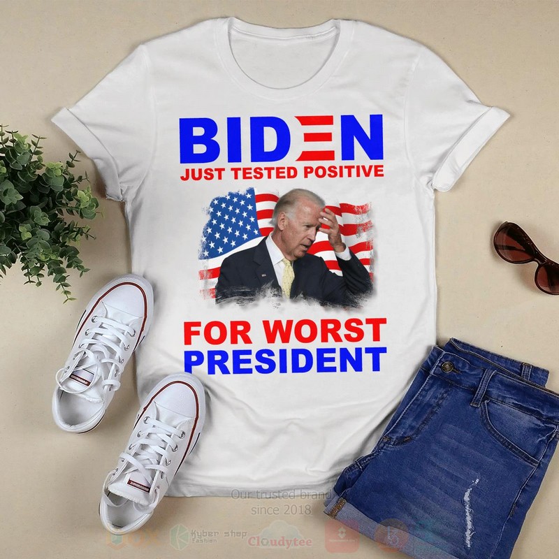 Biden_Just_Tested_Positive_For_Worst_President_Long_Sleeve_Tee_Shirt_1