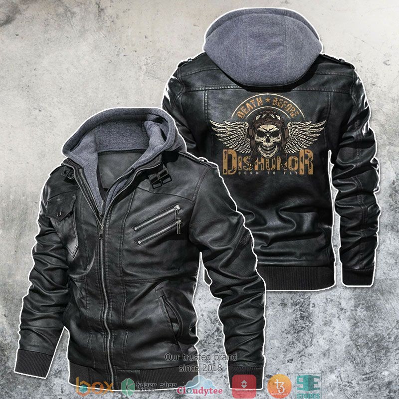 BEST Death Before Dishonor Skull Motorcycle Club Leather Biker Jacket ...