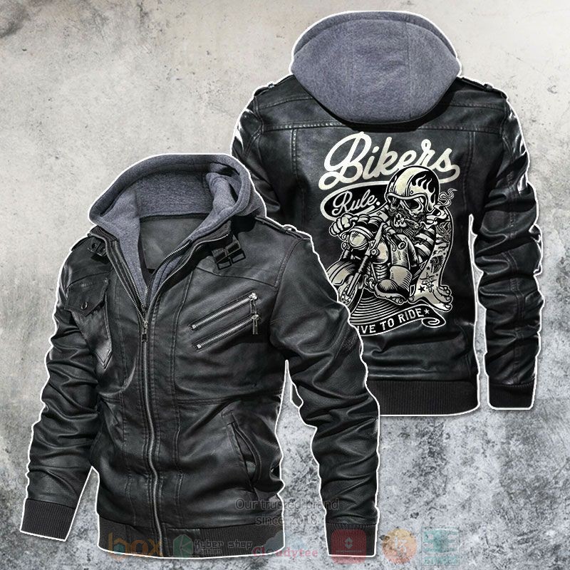 HOT Skulls Only Rule Live To Ride Biker Motorcycle Leather Jackets ...