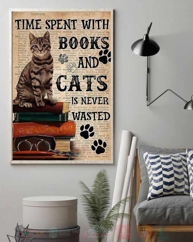 Time_Spent_With_Books_and_Cats_Is_Never_Poster_1