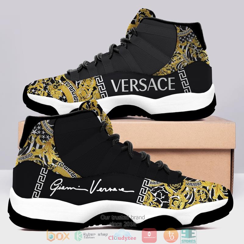 HOT Versace Black gold pattern Air Jordan 11 Sneaker Shoes - Express ...