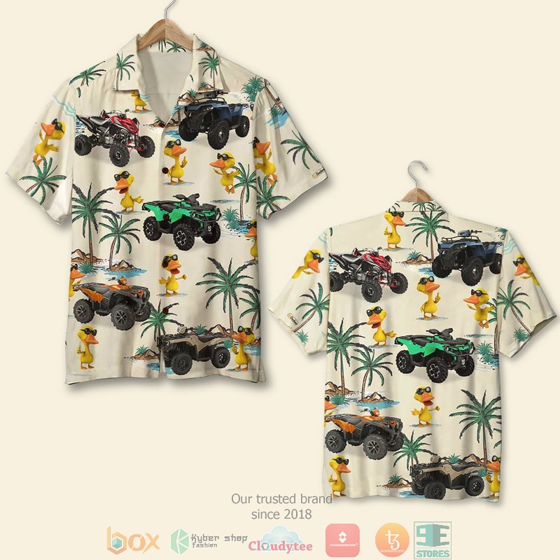 ATV_Racing_Duck_Palm_Tree_Theme_Hawaiian_Shirt