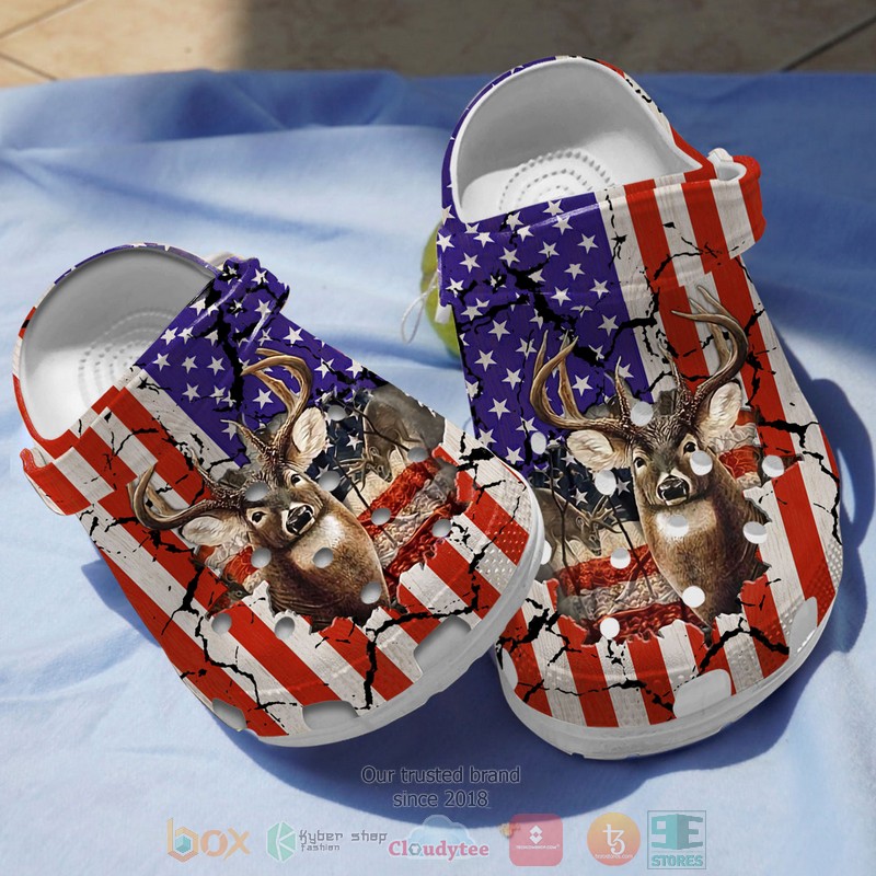 American_flag_Deer_Hunting_Crocs_Crocband_Shoes