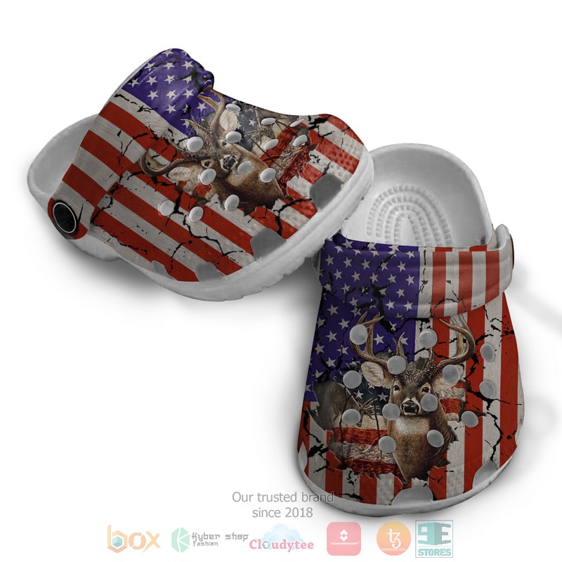 American_flag_Deer_Hunting_Crocs_Crocband_Shoes_1_2_3_4_5_6