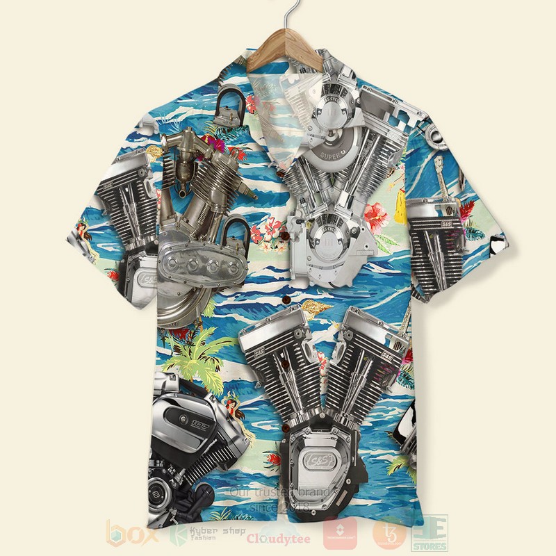 Biker_Seamless_Motorcycle_Engine_Pattern_Hawaiian_Shirt_Short_1_2