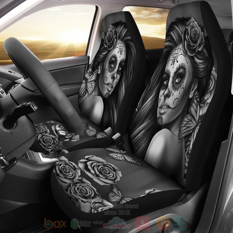Calavera_Black_And_White_Car_Seat_Cover