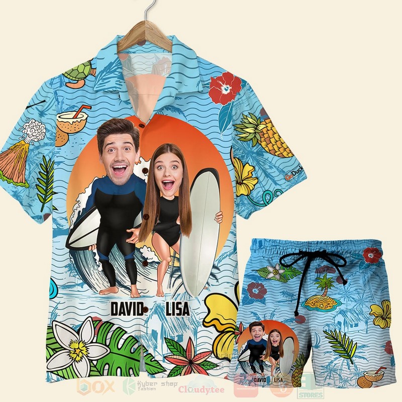 Custom_Surfing-Laughing_Couple_Hawaiian_Shirt_Short