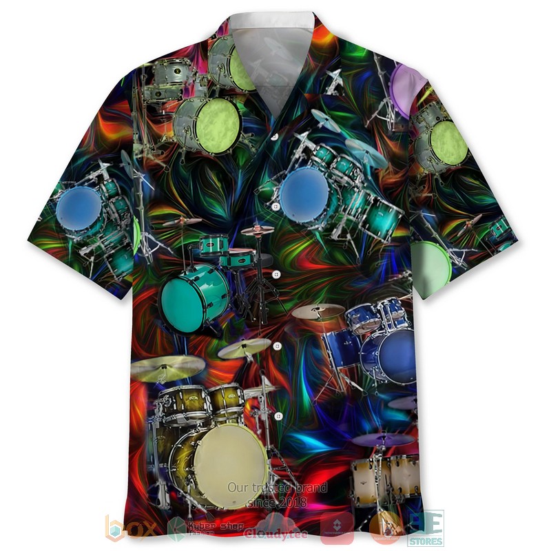 Drum_Light_hologram_Hawaiian_Shirt