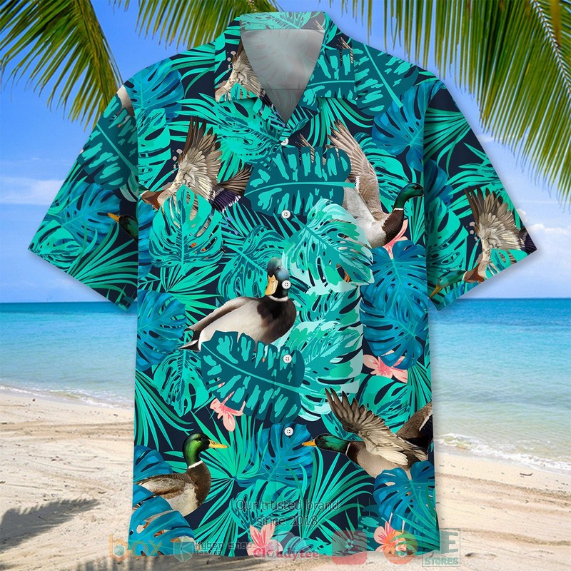 Duck_Tropical_plant_Hawaiian_Shirt_1