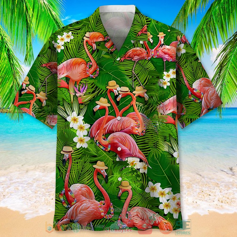 Flamingo_Green_Tropical_Hawaiian_Shirt_1