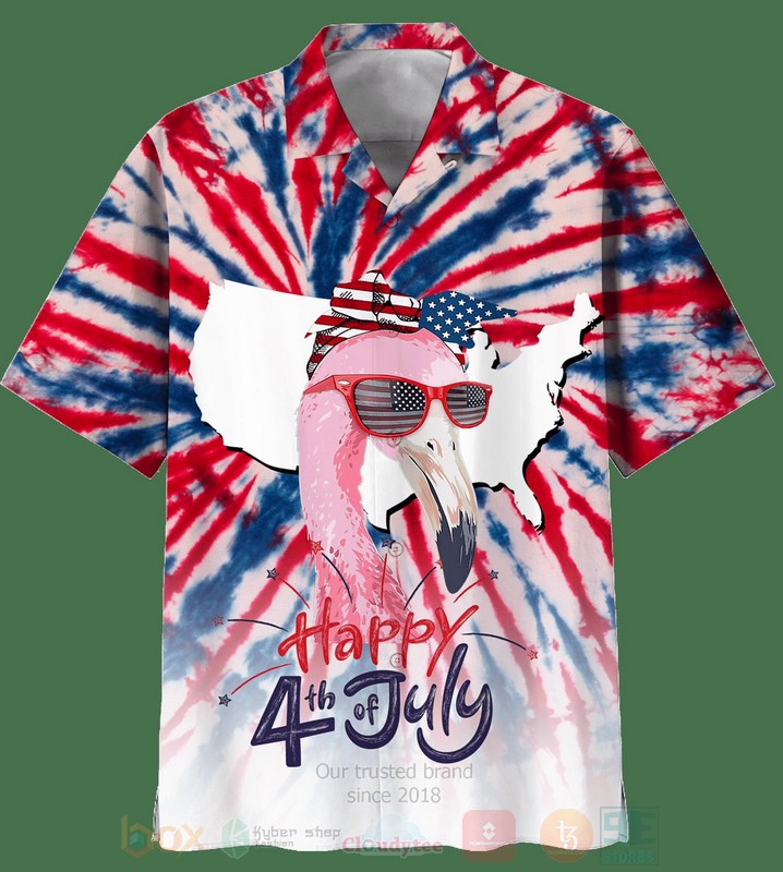 Flamingo_Happy_4th_of_July_Hawaiian_Shirt