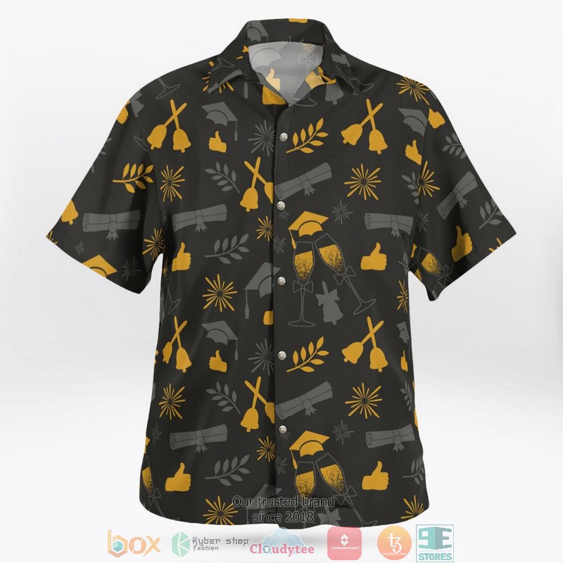 Graduation_pattern_black_Hawaiian_Shirt_1