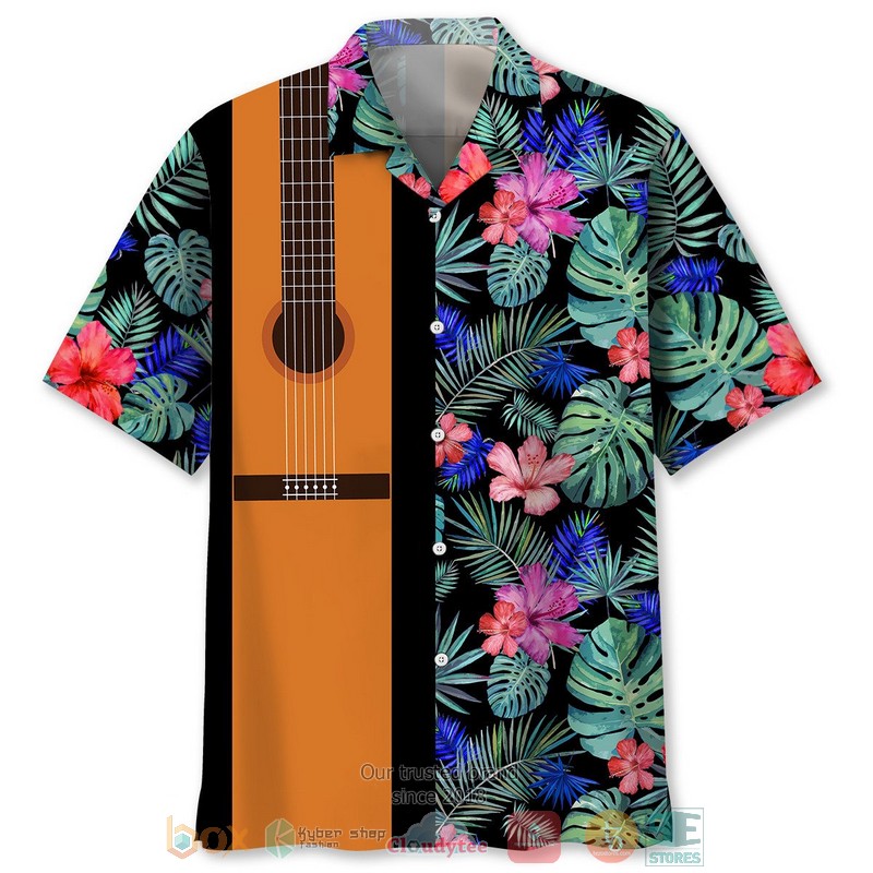 Guitar_Tropical_plant_Hawaiian_Shirt
