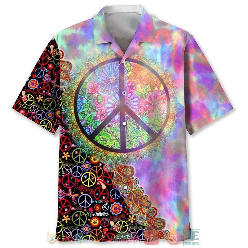 Hippie_Love_Peace_Hawaiian_Shirt
