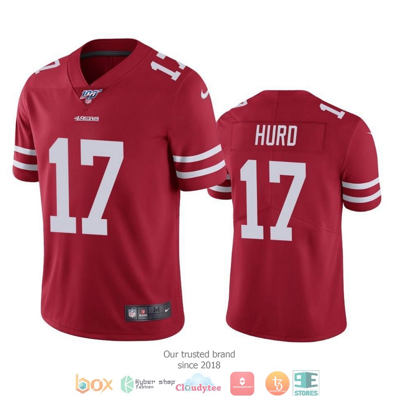 Jalen_Hurd_San_Francisco_49ers_100th_Season_Football_Jersey_Red