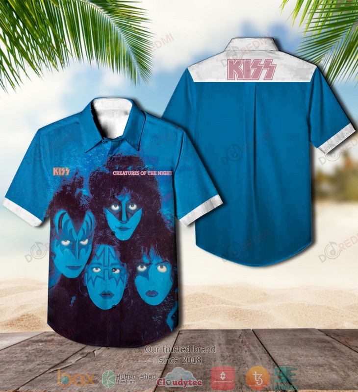 Kiss_Band_Creatures_of_the_Night_Blue_Short_Sleeve_Hawaiian_Shirt