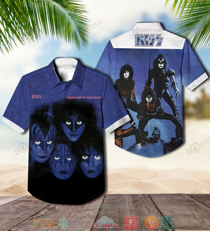 Kiss_band_Creatures_of_the_Night_album_Short_Sleeve_Hawaiian_Shirt