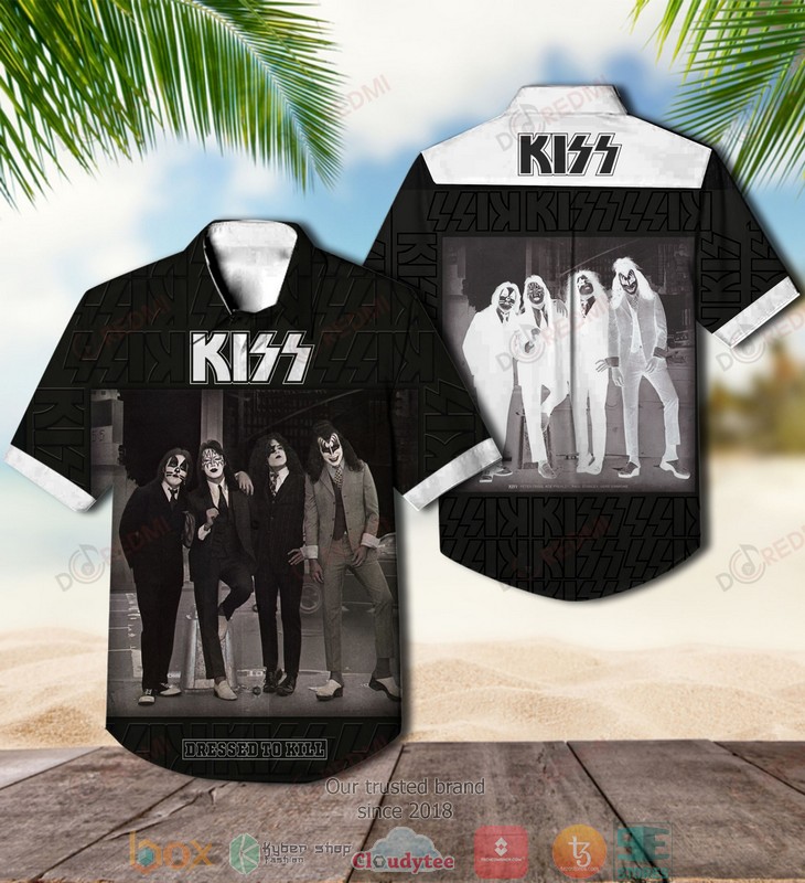 Kiss_band_Dressed_to_Kill_black_Short_Sleeve_Hawaiian_Shirt