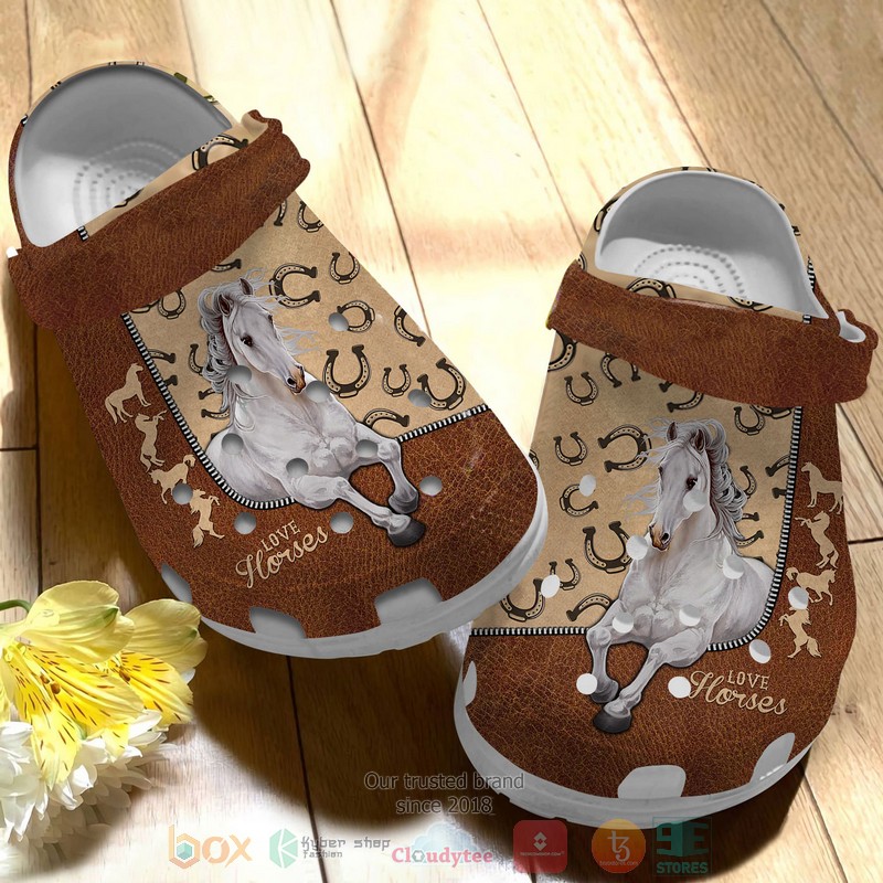 Love_White_Horse_Crocs_Crocband_Shoes_1
