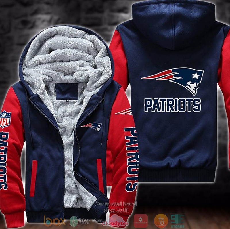 NFL_New_England_Patriots_logo_3D_Fleece_Hoodie_1_2_3