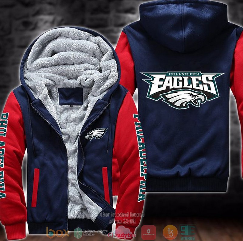 NFL_Philadelphia_Eagles_logo_3D_Fleece_Hoodie_1_2_3