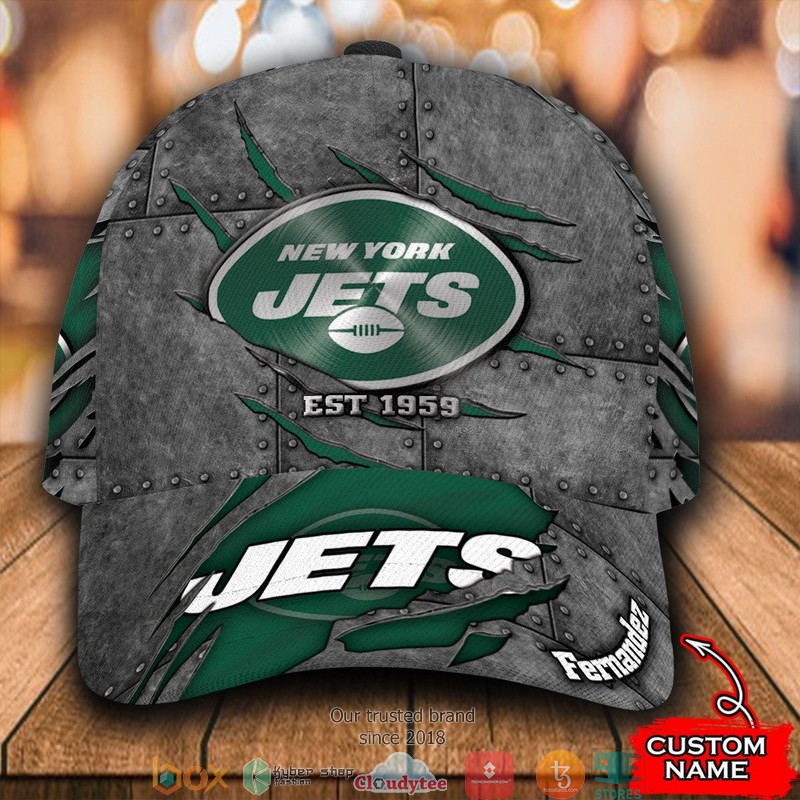 New_York_Jets_Luxury_NFL_Grey_Custom_Name_Cap